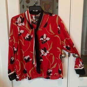 Liz Claiborne never worn red blouse with removable neck tie!